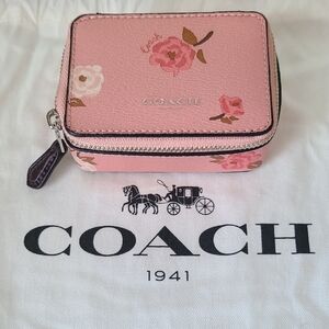 Coach Pink Floral Cosmetic Bag